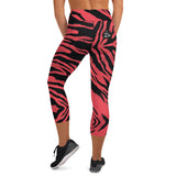 Red Zebra Yoga Capri Leggings