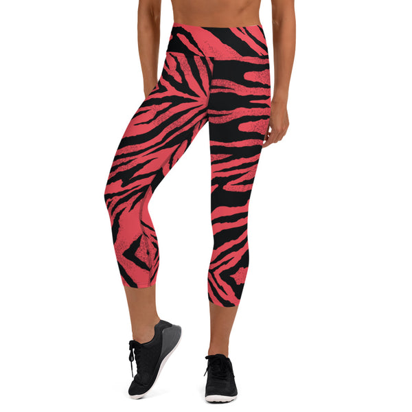 Red Zebra Yoga Capri Leggings