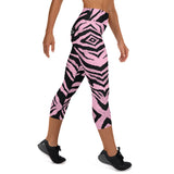 Pink Zebra Yoga Capri Leggings