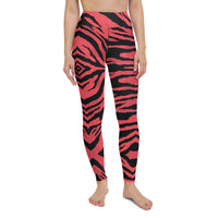 Red Zebra Yoga Leggings