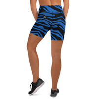 Blue Zebra Yoga Shorts