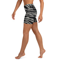 Gray Zebra Yoga Shorts