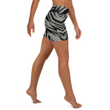 Gray Zebra Yoga Shorts