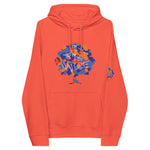 OrangeBlueCamo eco raglan hoodie